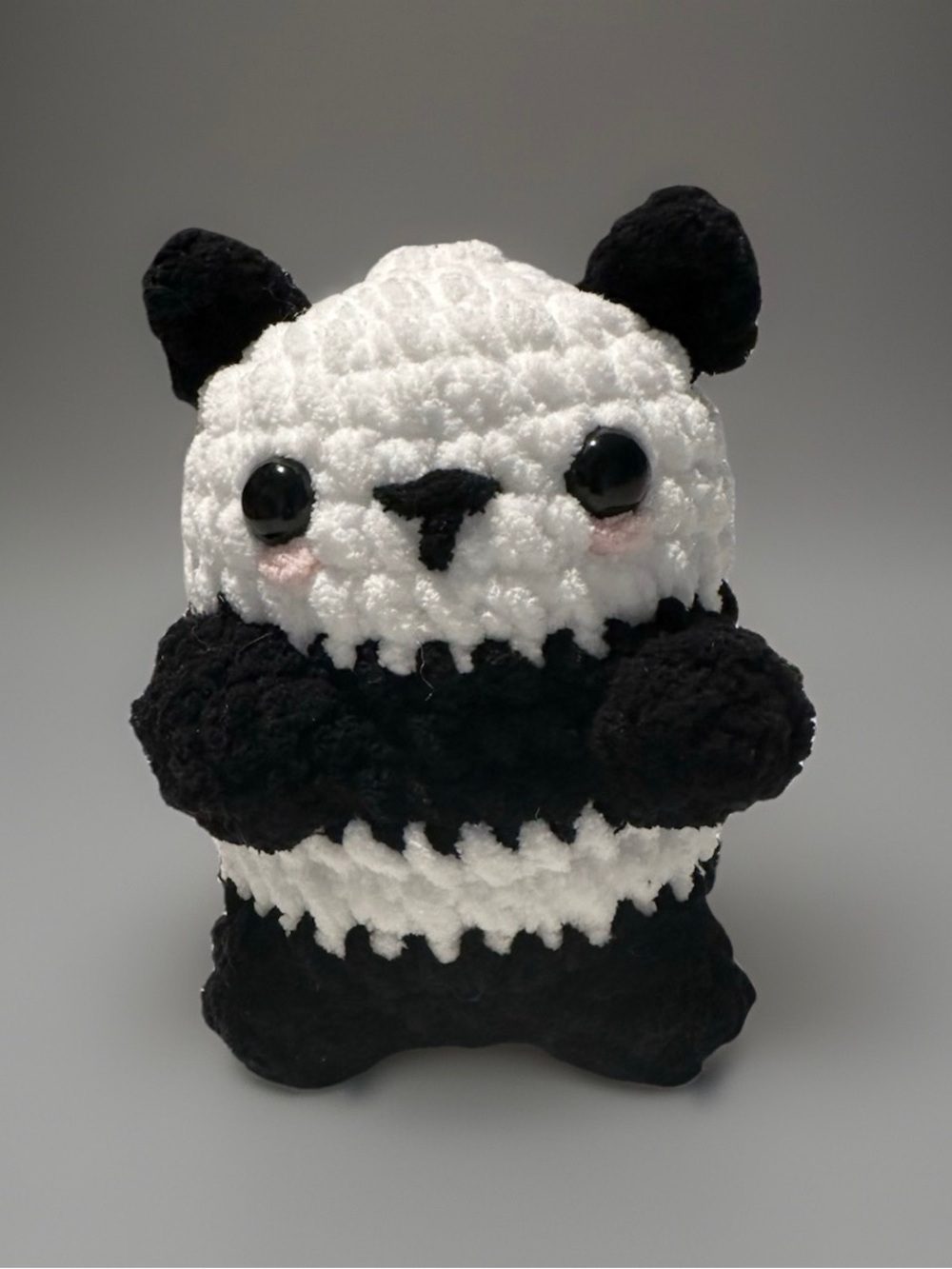 Plush Panda Stuffed Animal - Black & White Cuddly Crochet Toy